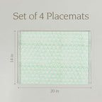 Over&Back Set of 4 Hand-Blocked Placemats - Colorful Dining Table Mat - Each Placemat is Unique - 100% Cotton - Machine Washable - Kitchen and Home Decor - Green Leaf - Image 5