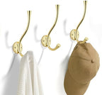 SAILING 3 Pack Coat Hooks - Polished Gold Coat Hooks Decorative Wall Hooks for Bathroom Living Room Bedroom Hanger for Robe Dressing Room Fitting Room by SAILING