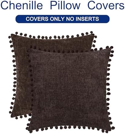 CaliTime Decorative Couch Throw Pillow Covers 22 X 22 Inches Coffee - Image 6