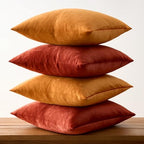 GIGIZAZA Pack of 4 Decorative Velvet Pillow Covers 18x18 Orange - Image 4