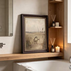 Dark Brown Framed Frog Canvas Wall Art Nature Vintage Country Toad painting Decor Pictures Melancholy Cute Frog Bedroom Living Posters Prints for Corridor Classroom Bedroom Kitchen Room Decoration - Image 4