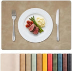 MOSAYT Vinyl Faux Leather Placemats, Set of 8, Apricot by MOSAYT