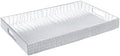 Home Redefined 17.5"x12" Silver Glossy Crocodile Faux Leather Serving Tray Beautiful Modern Elegant Decorative Tray with Handles Ottoman Coffee Table Ottoman Perfume Makeup Display for All Occasion's by HomeRedefined
