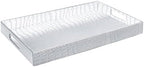 Home Redefined 17.5"x12" Silver Glossy Crocodile Faux Leather Serving Tray Beautiful Modern Elegant Decorative Tray with Handles Ottoman Coffee Table Ottoman Perfume Makeup Display for All Occasion's by HomeRedefined