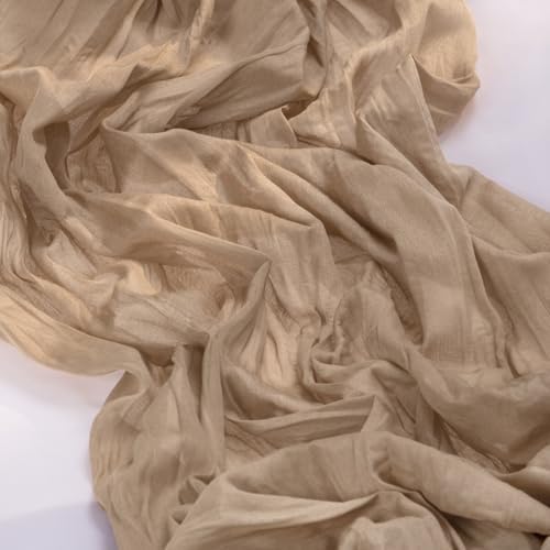 Nude Cheesecloth Table Runner Neutral Boho Fall Runner for Table, 8 Pack - Image 4