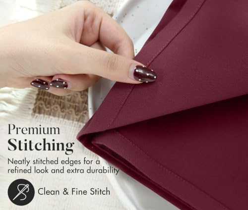 Ruvanti Cloth Napkins 12 Pack, 100% Cotton High GSM 18" x18”– Burgundy - Image 4