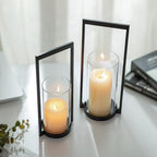 Sziqiqi Hurricane Candle Holder for Pillar: Black Candle Holders for Table - Image 2