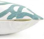 Alysheer Embroidered Decorative Throw Pillow Cover 18"x 18" Set of 2, Aqua - Image 3