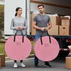 24 Inch Round Storage Bag 2 Pack,Minimalist Solid Pure Pink Waterproof Wreath Storage Container with Handles&Zipper Unadorned Single Color Art Closet Organizer Bags Garland Box by Unknown