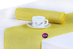 VDS Pack of 15, Burlap Table Runner 100% Natural Jute Rustic Hessian Table Cloth Centrepiece for Wedding Bridal Shower Birthday Event Party Banquet Table Decoration (Size 12X108 Inch)(Yellow) by VDS
