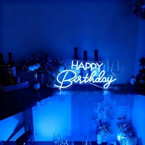 Happy Birthday LED Neon Signs Transparent Acrylic Lights Decor for Wedding Birthday Party Wall Home Bedroom Room Art Decoration with USB Light Modulator 5V - Image 4