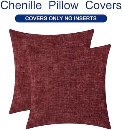 CaliTime Decorative Couch Throw Pillow Covers 26 X 26 Inches Burgundy - Image 6