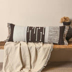 Dark Brown Boho Decorative Lumbar Pillow Cover 14x36 - Image 5