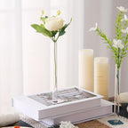 6 Pcs Magnet Flower Vase, Clear Glass Vases Test Tube with Adhesive Magnet Metal Base 7" x 0.6" Desktop Center Decoration Suitable for Both Real and Artificial Flowers for Table Decor - Image 5