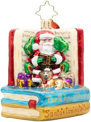 Christopher Radko Santa's Book Nook Gem Glass Christmas Ornament by Unknown