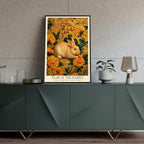 Elegant Chinese Lunar Year of the Rabbit Art Print – Golden Chrysanthemum Zodiac Wall Decor Luxe Oriental Home Decor for Bathroom Living Room Office and More 20X30 in Wrapped Framed - Image 4