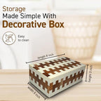 Perilla Home ﻿Home Decor Decorative Storage Wooden Box Small Wooden Organizer Tool Stash Card Craft Trinket Memory Keepsake Jewelry Box for Men and Women, Ticino, Gifts For All, Off White & Brown - Image 6