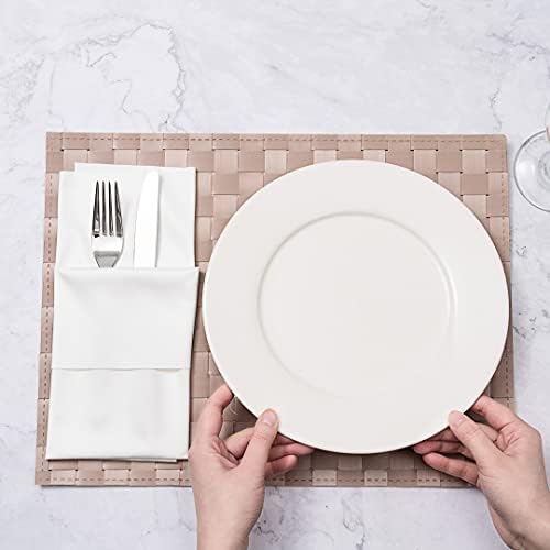 Restaurantware Rectangle Sand Woven Placemat, 16 x 12 in, 6 Pack - Image 5