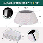 HarcoHome Glitter Christmas Tree Collar for 8ft Trees, 26.8" D Sparking Sequins Tree Skirt, Foldable Shiny Tree Ring, Handmade Tree Stand Base Cover for Xmas Tree Decoration (Pink Glitter) - Image 6