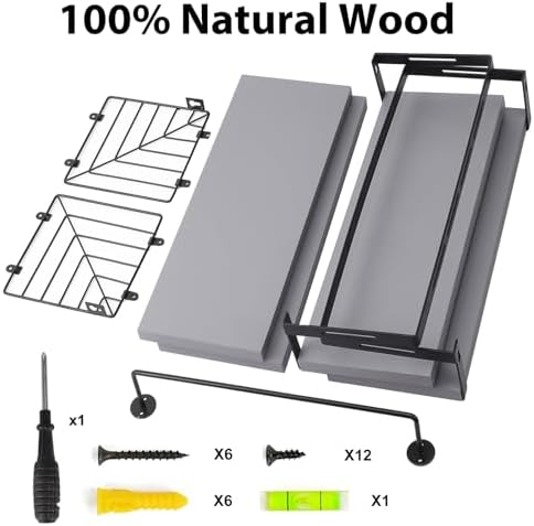 Fixwal Wall Mounted Bathroom Shelves Over Toilet (3+1 Gray) - Image 3