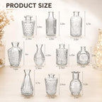 10 Set Glass Bud Vase with Warm Fairy Lights for Centerpieces - Image 2