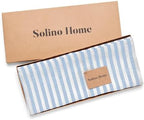 Solino Home 100% Pure Linen Table Runner, 14 x 156 in, Blue, Amalfi Stripe - Image 5