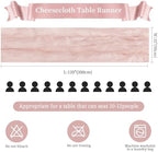 6 Pack Dusty Pink Cheesecloth Table Runner 35×120 Inch Fall Boho Home Decor - Image 3
