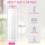 7pcs Glass Cylinder Vases for Centerpieces - 10 Inch Tall Glass Vases for Flower, Clear Flower Vase Bulk Floating Candle Vase for Table Centerpiece Wedding Home Décor - Image 2