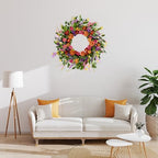 Artificial Spring Wreath 22 Inch Summer Wreaths for Front Door with Green Eucalyptus Leaves Pink Daisy Lavender Spring Door Wreath for Farmhouse Wall Wedding Home Porch Easter - Image 4