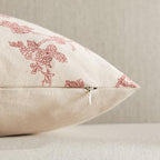 2 Pack French Floral Throw Pillow Covers 24x24in, Red/Cream - Image 3