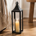 NUPTIO Black Metal Outdoor Lantern: Hurricane Glass Candle Holder for Porch by Nuptio