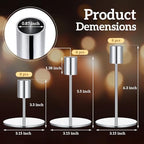 Sieral Candle Holders Bulk Taper Candlesticks Holders Set Modern Decorative Metal Candelabras for Wedding Anniversary Home Dinning Table Centerpiece Xmas Party Decor(Silver,24 Pcs) - Image 2