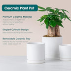 vancasso Ceramic Plant Pots, 3 Piece Planters for Indoor Plants, White - Image 4