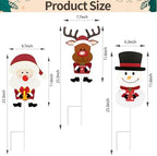 3 Pack 23.3 Inches Christmas Yard Signs with Stakes, Metal Standing Reindeer, Santa Claus, and Snowman Yard Signs for Garden Decor, Outdoor Winter Xmas Ornaments for Home Front Door Lawn Decorations - Image 2