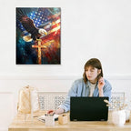 HomeifHue July 4th Patriotic Canvas Wall Art 4th of July USA Decorations American Flag Painting Picture Eagle Pictures for Wall Decor Independence Day Home Decor（F2 16x20in） - Image 7