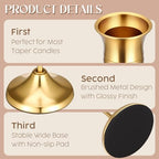 24PCS Brass Gold Taper Candle Holders Set, Vintage Metal Candlestick - Image 2