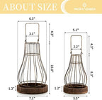 Romadedi Lantern Rustic Farmhouse Decor, Set of 2 - Image 5