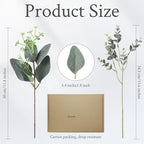 Janinka Mixed Eucalyptus Stems, Artificial Greenery White Seeds, 230 - Image 2