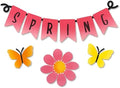 Roeda Brighten Your Life 14924m Spring Word Banner with Flower and Butterflies Wreath Kit Set of 4 Springtime Magnet, 9.25" W x 3.4" H by Roeda