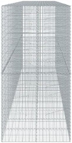 vidaXL Gabion Basket with Cover 236.2"x39.4"x78.7" Galvanized Iron - Image 6