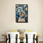 Metal Sign Tin Sign Vintage Wall Art Lhasa Apso Starry Night Apso Dignified Apso in A Night Sky for Home Temple and Seasonal Displays Waterproof Aluminum 6×8 Inches with Metal Frame - Image 4