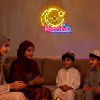 Ramadan Neon Sign Crescent Moon and Star Led Neon Light Ramadan Decoration for Home USB Powered Ramadan Lights for Party Eid Mubarak Decor Islamic Muslim Home Wall Decor Ramadan Gifts for Friends Family - Image 4