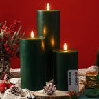3 Pcs 6/8/12" Christmas Flameless LED Candles Battery Operated & Remote by Retisee