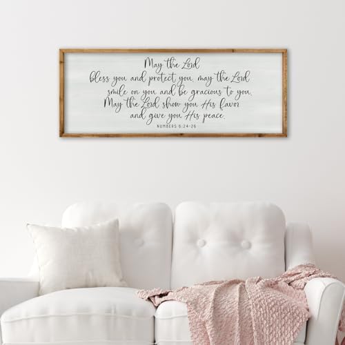 ZZJJHYWGQ Christian Wall Decor Numbers 6:24-26, Wood, 40"×15" - Image 3