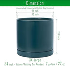 D'vine Dev 14 Inch Ceramic Planter Pot, Teal, 94-O-G-9 - Image 3