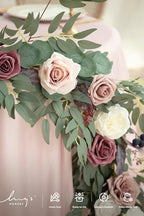 Ling's moment Dusty Rose Artificial Flower Garland Wedding Arch 9 FT - Image 3