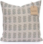 Linen Throw Pillow Covers 20x20 inch Soft Green Spring Decorative Pillow Covers for Living Room, Bedroom by LineandLoop
