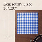 Urban Villa Cloth Napkins Cotton 20x20 (Set of 12) Blue Cheks - Image 6
