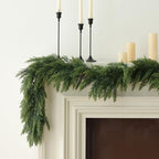 MIZII Christmas Garlands 6 Feet Artificial Pine Garland Real Touch Green Pines Vine Faux Greenery Garland Christmas Decorations for Xmas Fireplace Mantle Home Decor Indoor Outdoor (Thick Pine) - Image 3