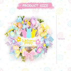 18 Inch Easter Wreath Floral Bunny Egg Wreath with Welcome Sign for Front Door Home Decor Easter Decorations Indoor Outdoor - Image 2